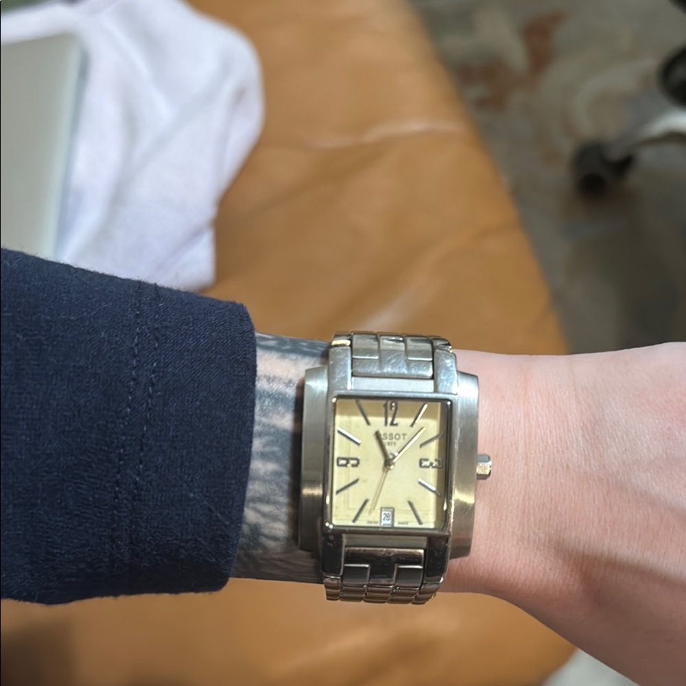 Tissot Silver Watch with Cream dial